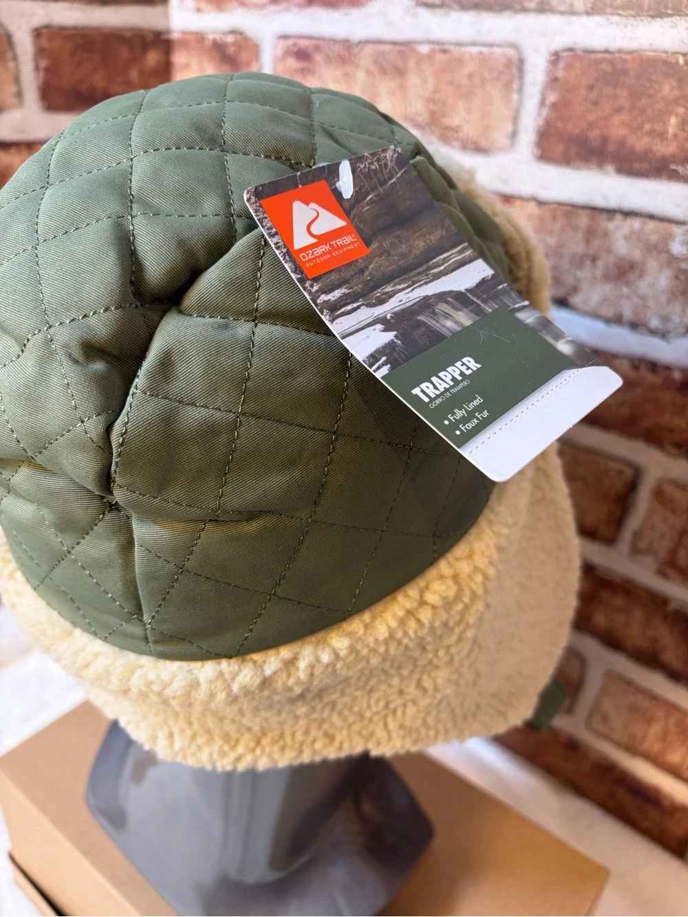 NWT Green Lichen Ozark Trail Toddler Trapper Hat Green One Size Aviator Sherpa